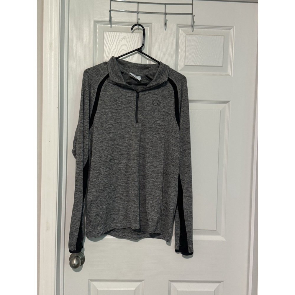 Champion Athletic Men's Gray Large 1/4 Quarter Zip Lightweight Sweatshirt GUC